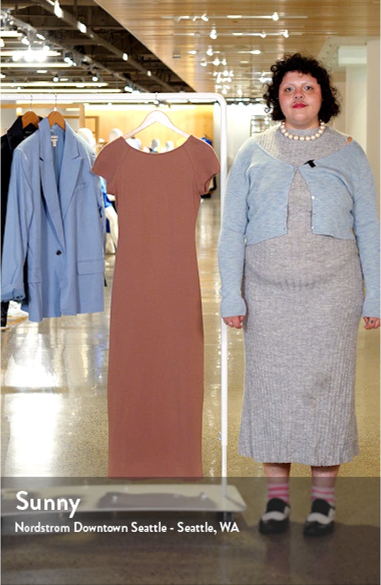 Open Back Stretch Cotton Knit Midi Dress, sales video thumbnail