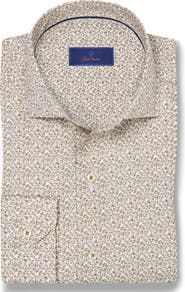 David Donahue Micropaisley Print Sport Shirt