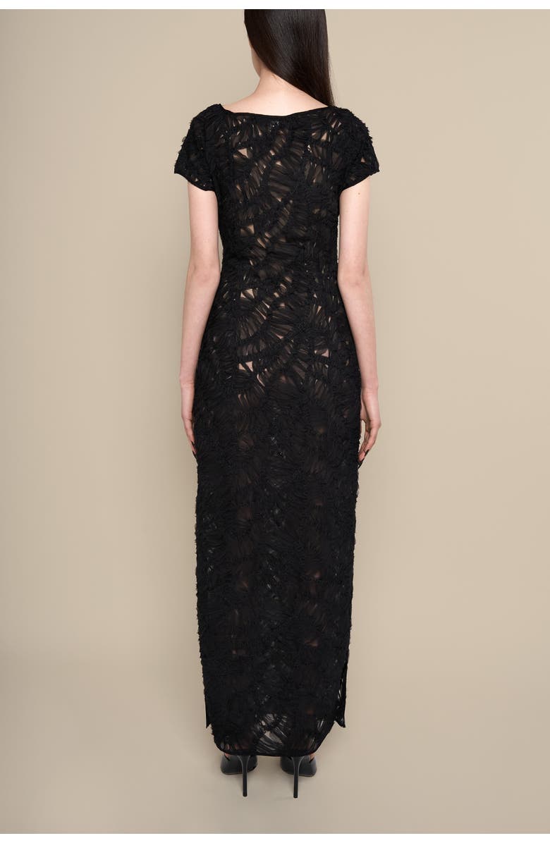 Contessa Mills Fleur Sheer Italian Lace Maxi Dress, Alternate, color, Black