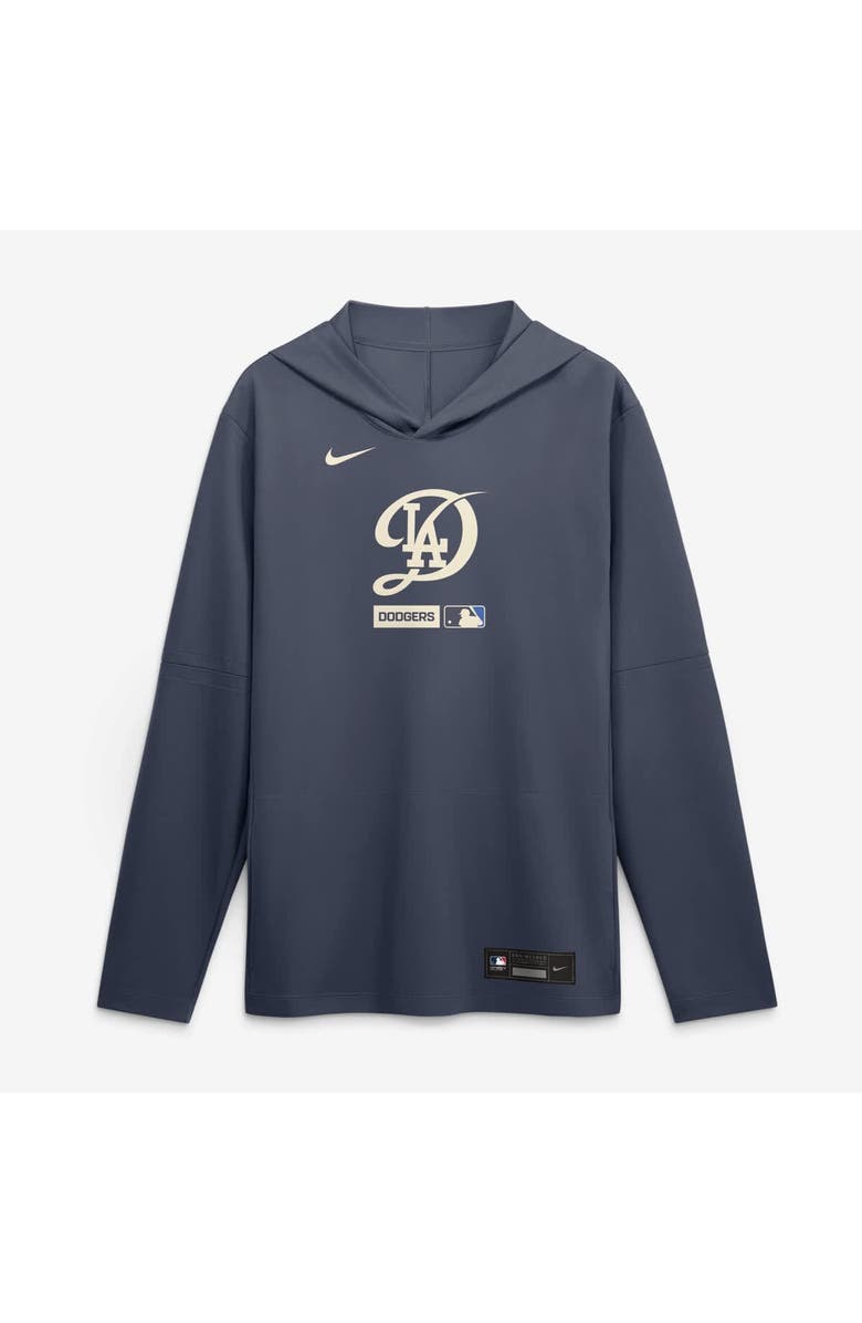 Nike Men's Nike Navy Los Angeles Dodgers City Connect Dri-FIT Long Sleeve Hooded T-Shirt, Alternate, color, Navy
