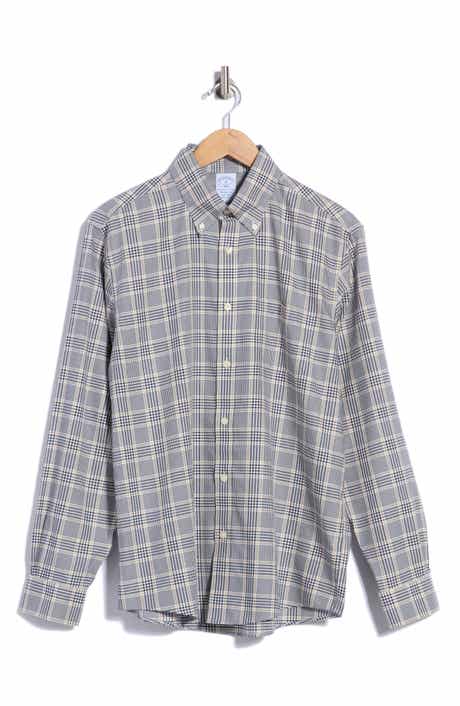 Regular Fit Glen Plaid Twill Button Down Shirt