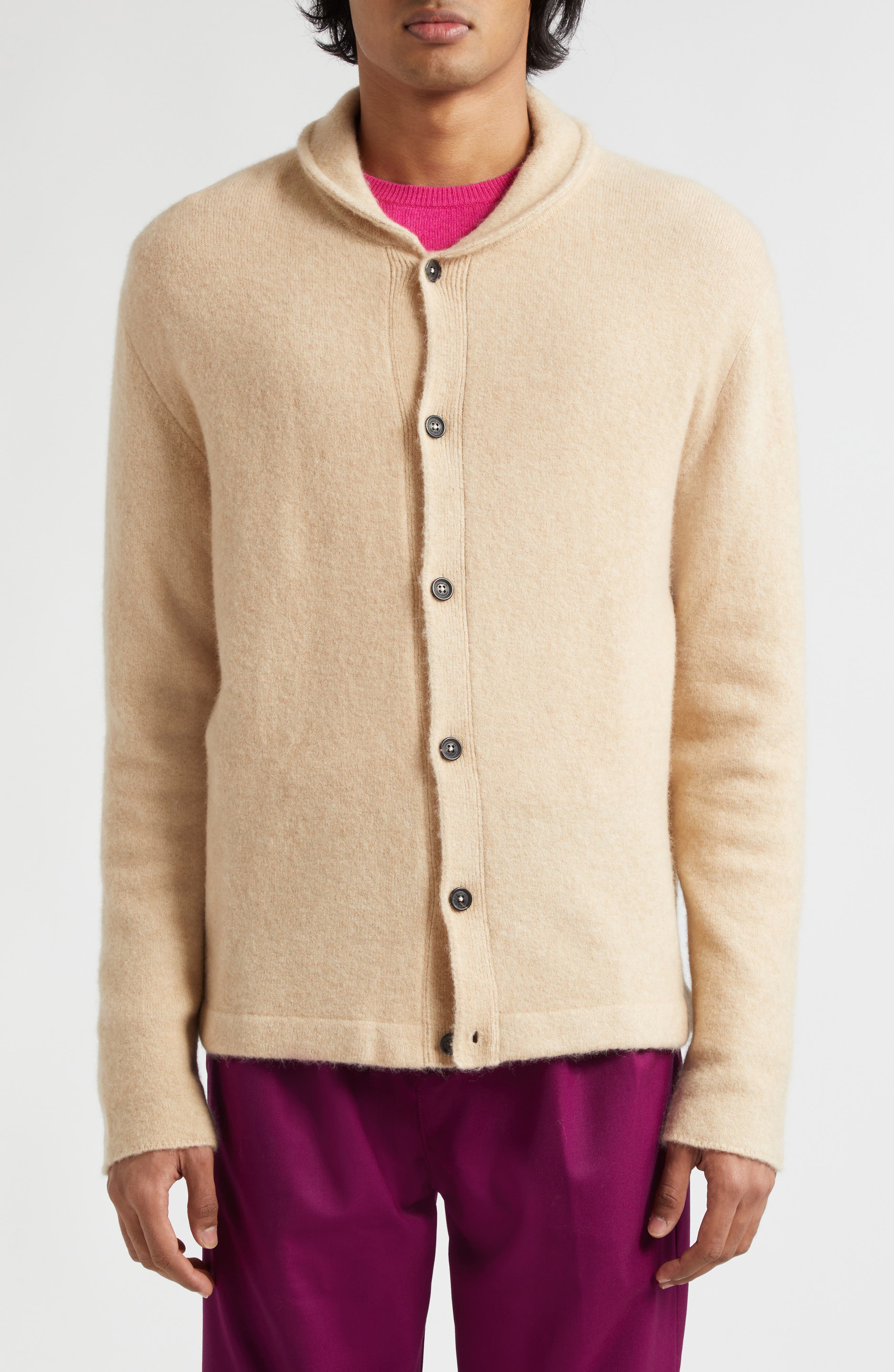 Massimo Alba Scoop Camel Blend Cardigan
