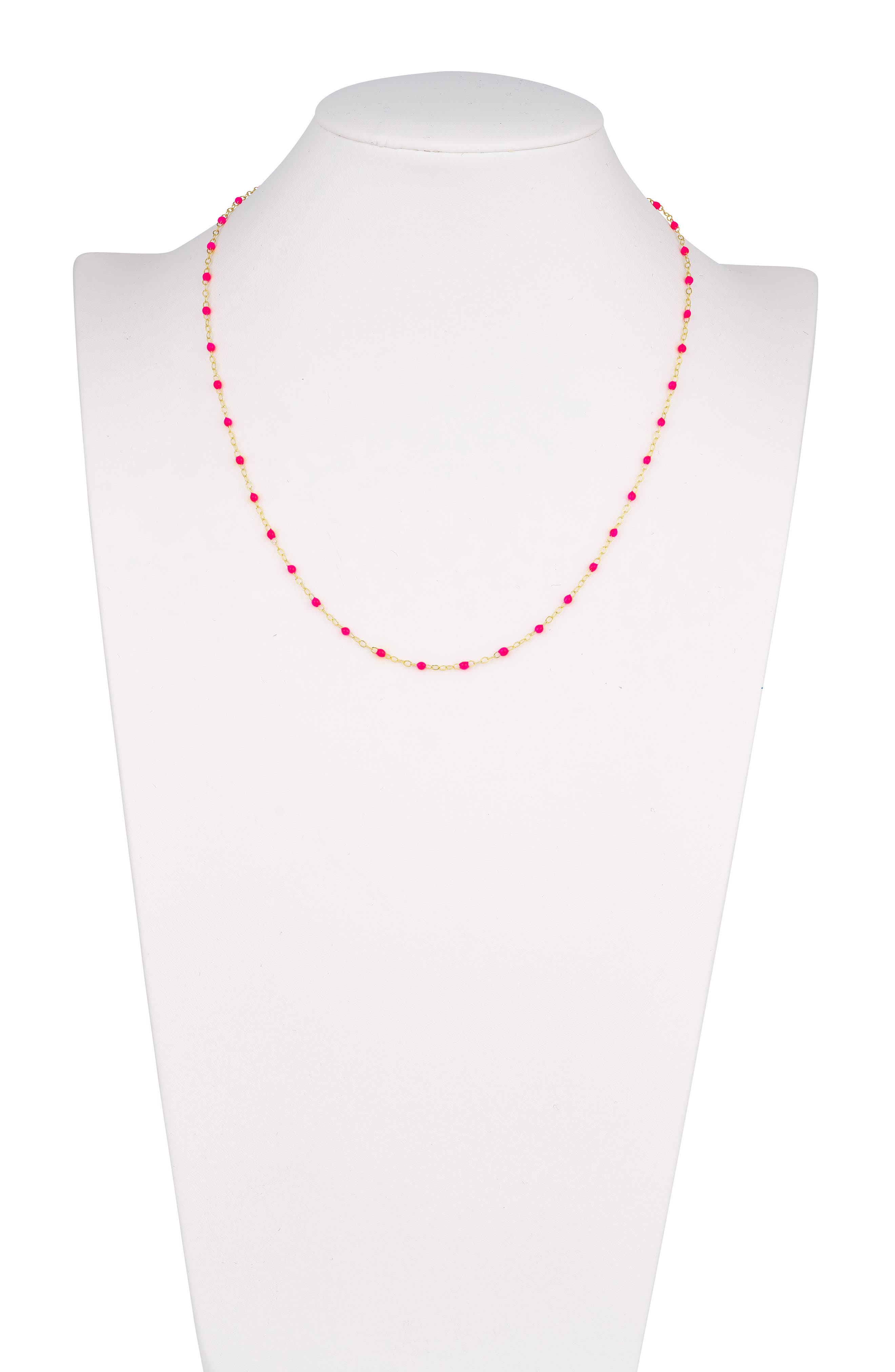HAWLEY ST 14K Gold Hot Pink Enamel Station Necklace (Women) | Nordstromrack
