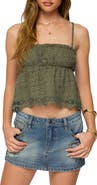 EDIKTED Orian Eyelet Cotton Babydoll Camisole