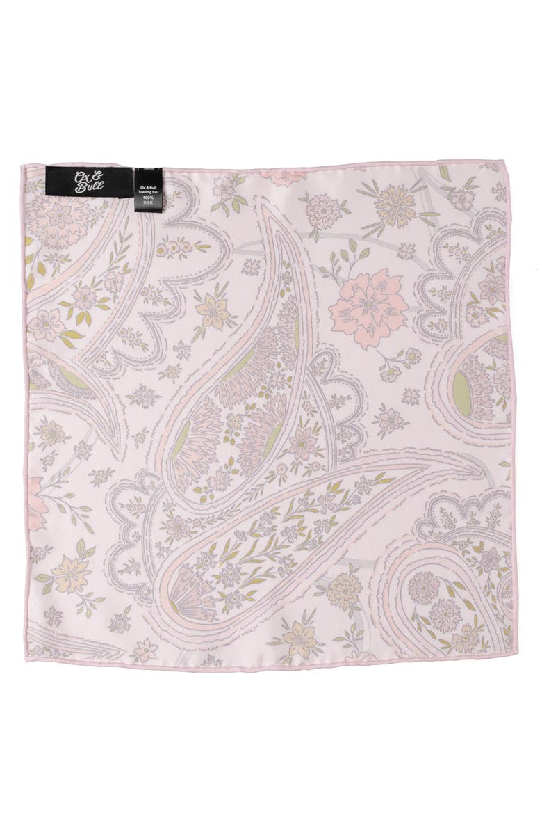 Cufflinks, Inc. Floral Paisley Silk Blend Pocket Square, Alternate, color, Pink