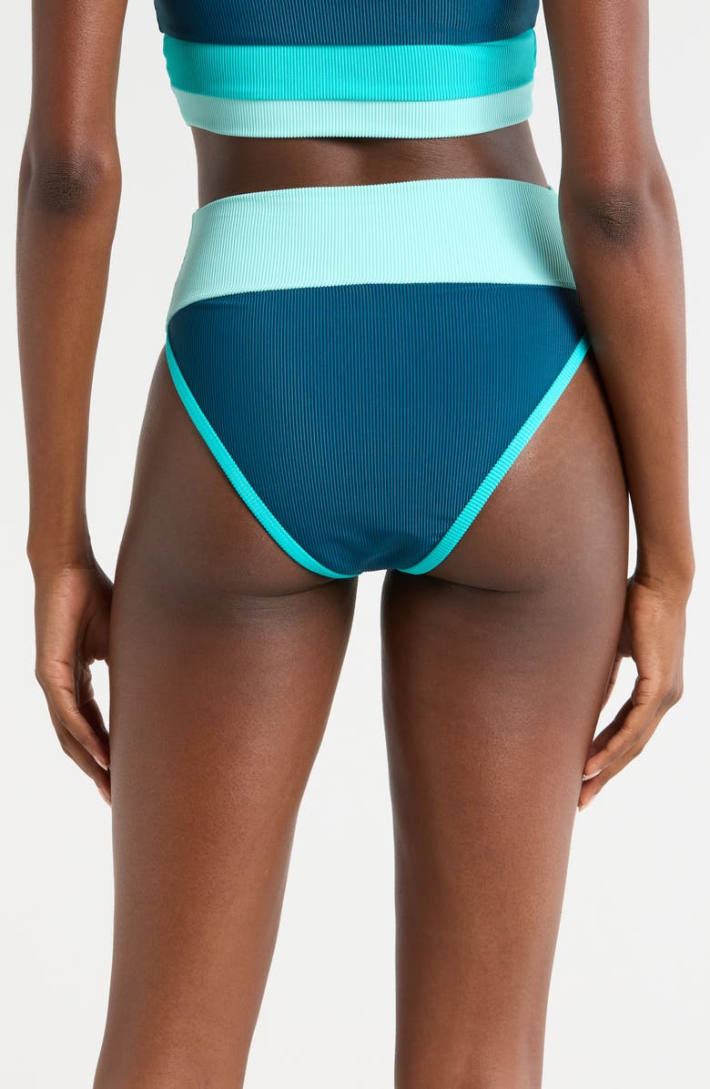 Beach Riot Emmy Colorblock High Waist Bikini Bottoms, Alternate, color, 