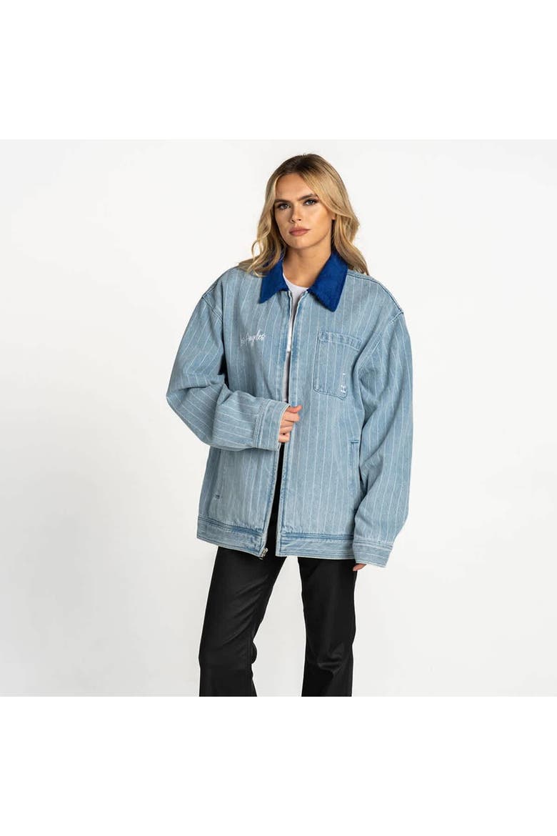 Women's The Wild Collective  Denim New York Yankees Full-Zip Mechanic Jacket, Alternate, color, Denim