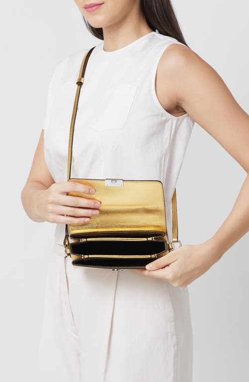 Behno Micro Mary Soft Metallic Leather Crossbody Bag