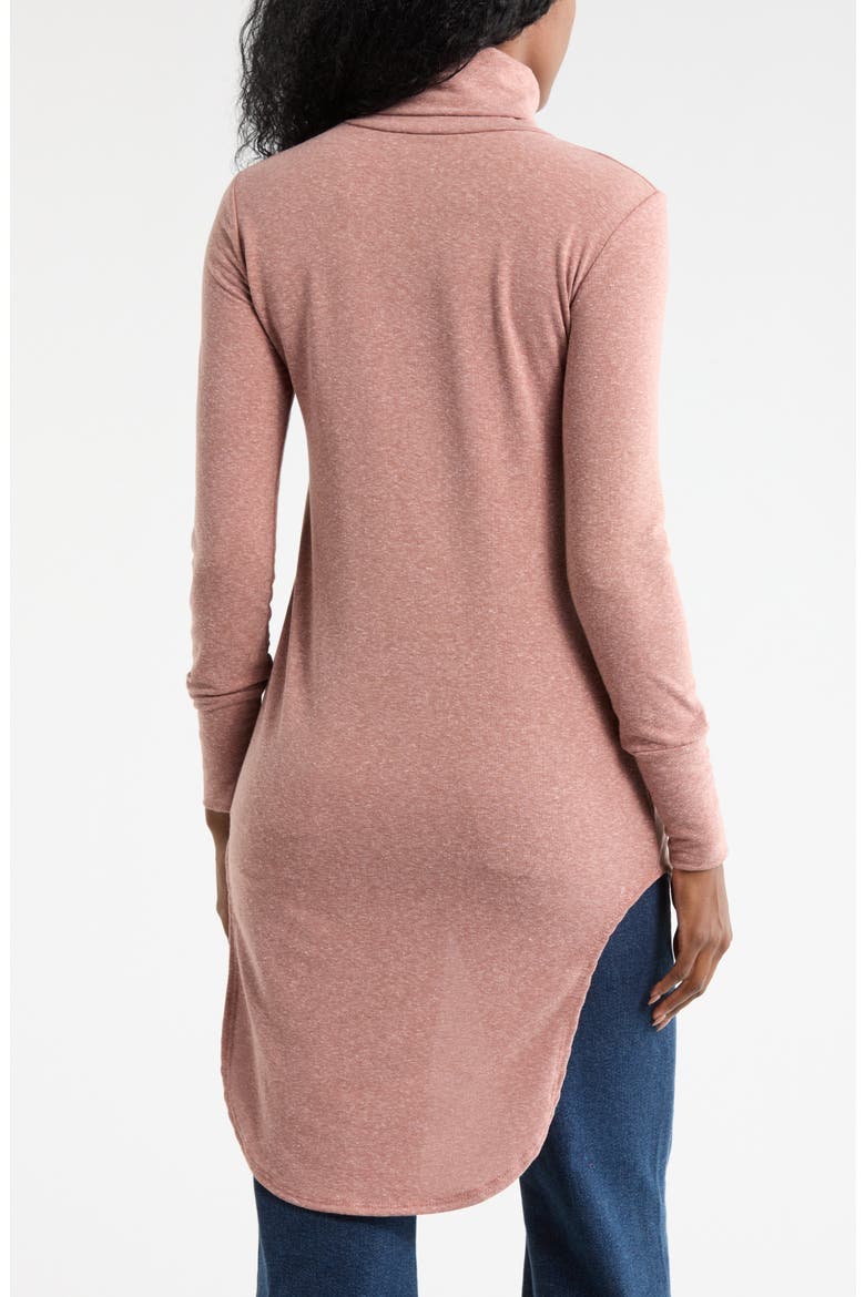 Turtleneck High-Low Tunic Sweater, Alternate, color, BRANDIED MELON