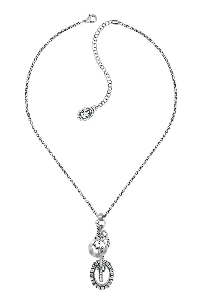 Rings & Rhythm Interlocking Ring Pendant Necklace, Alternate, color, Silver / Light Antique Silver