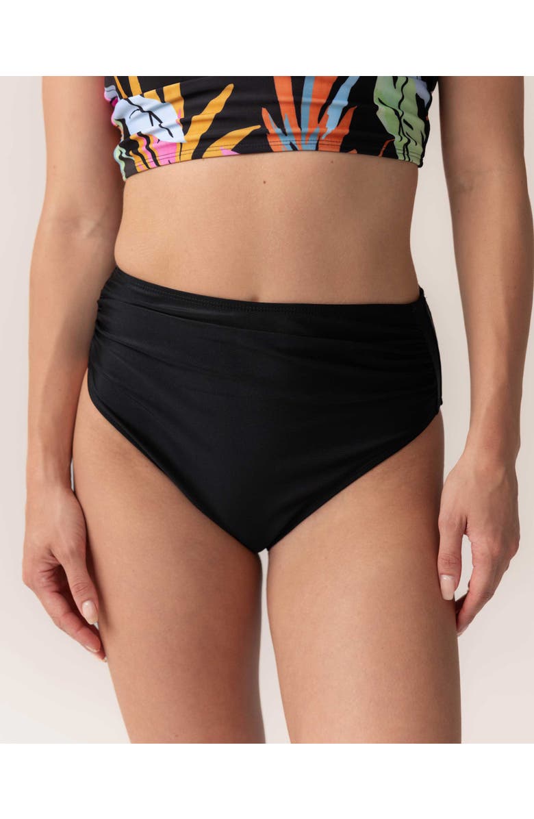 Nani High Leg Ruched Swim Bottom, Main, color, Black