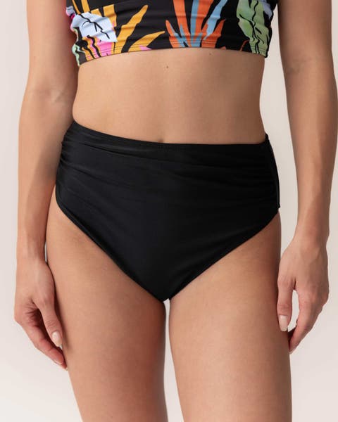 High Leg Ruched Swim Bottom