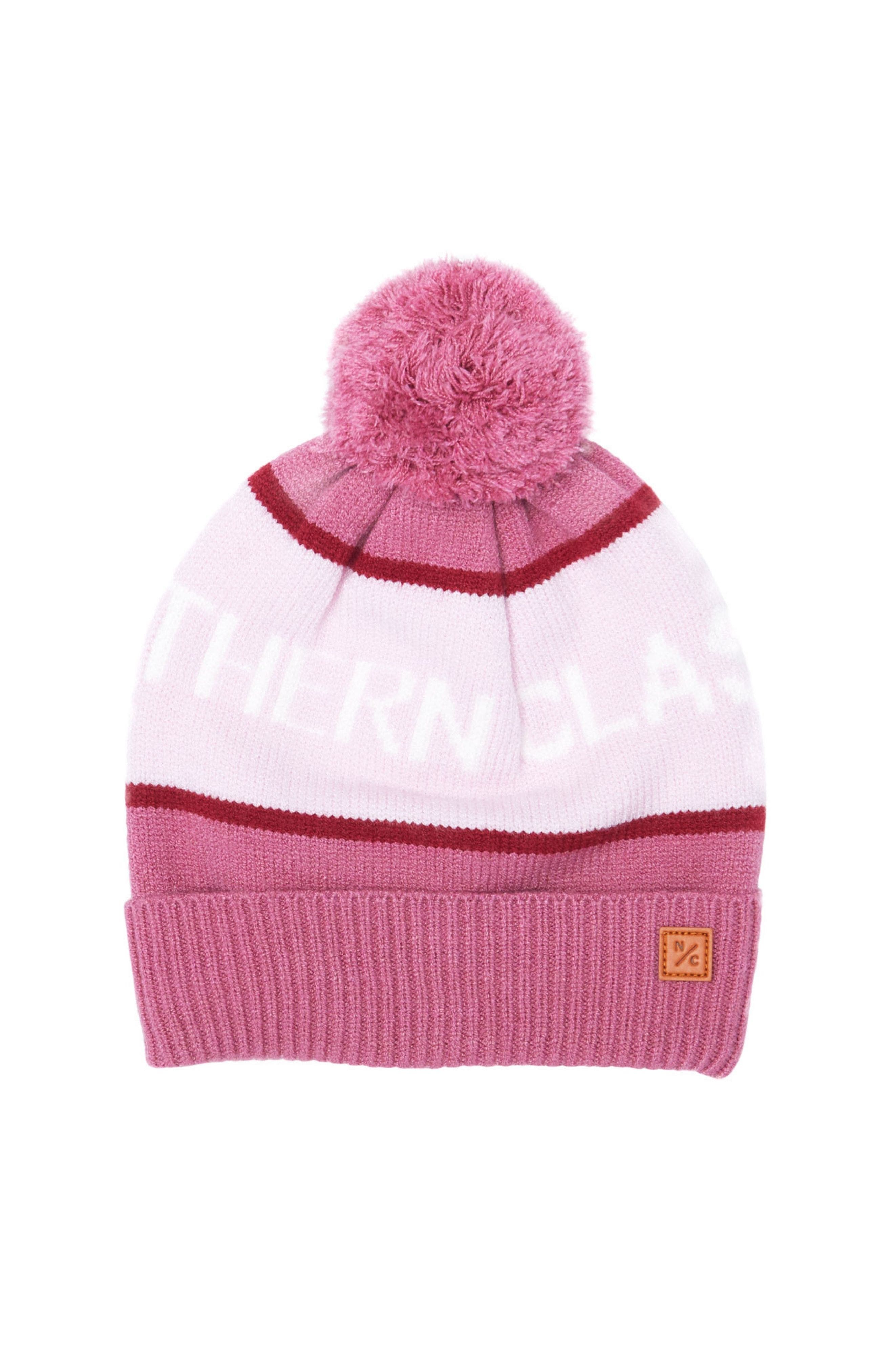 Northern Classics Knit Pom Hat in Rose Pink And Ballerina Pink 
