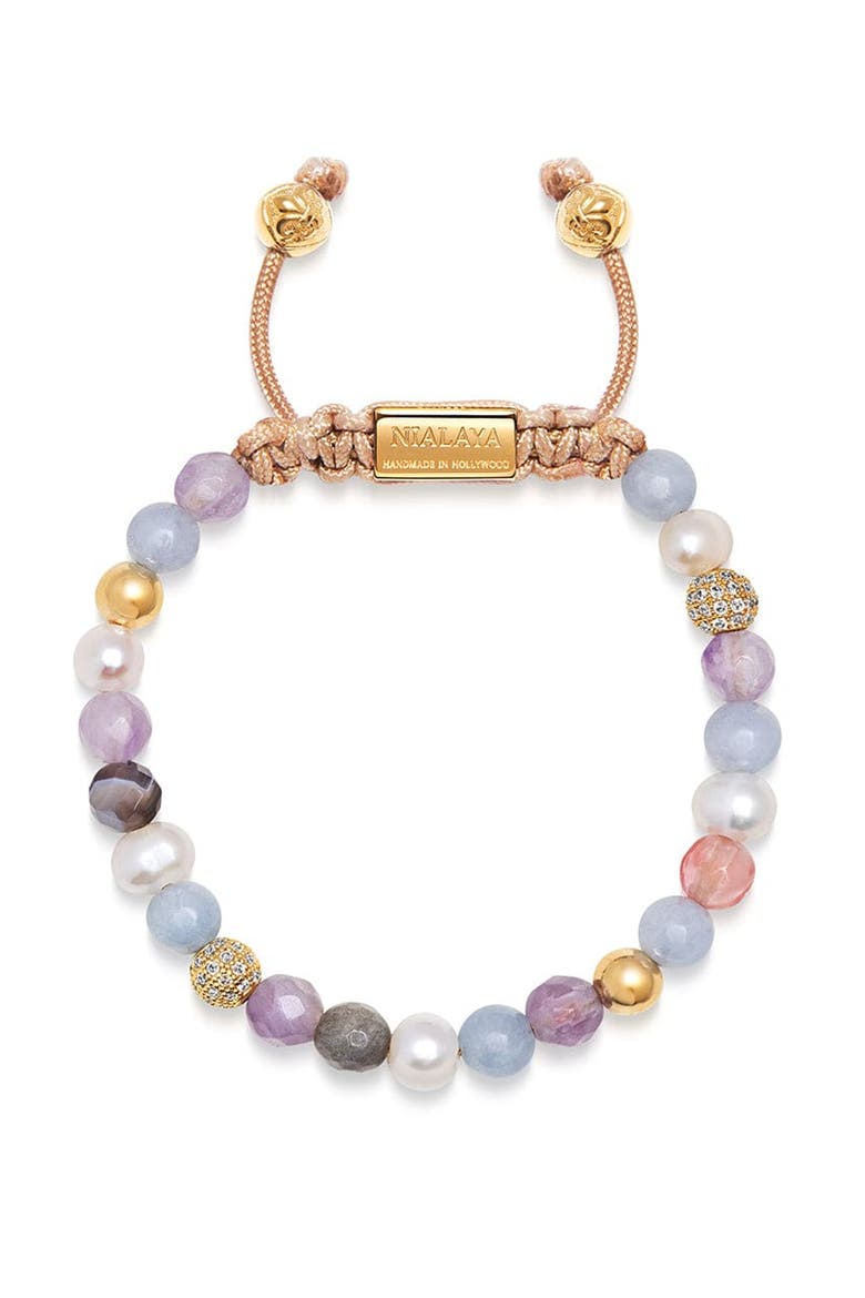 Pearl Beaded Bracelet, Main, color, Pastel Multicolor