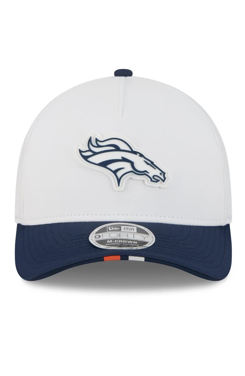 New Era Men's New Era  White/Navy Denver Broncos 2025 NFL Training Camp A-Frame 9FORTY Adjustable Hat, Alternate, color, 