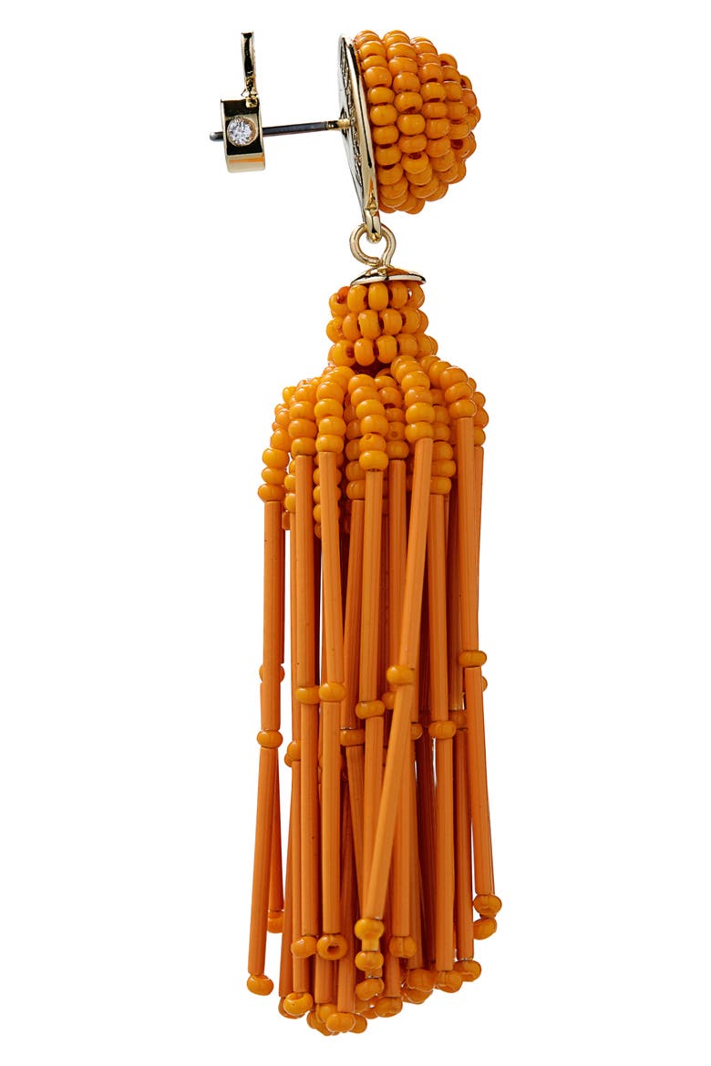 Beaded Tassel Drop Earrings, Alternate, color, TIGER LILY