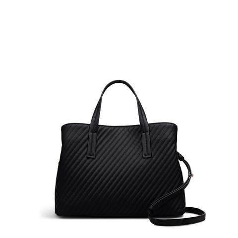 Dukes Place - Diagonal Quilt Medium Ziptop Satchel Bag