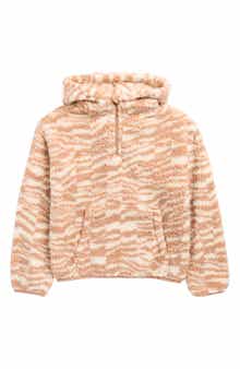 Kids' Just in Time Hooded Faux Shearling Quarter Zip Pullover
