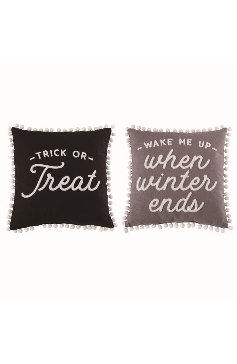 Transpac Multicolor Harvest Reversible Trick or Treat Autumn Pillow, Main, color, Multicolored