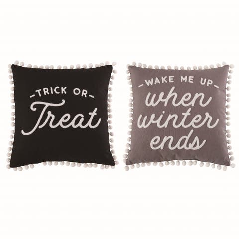 Multicolor Harvest Reversible Trick or Treat Autumn Pillow