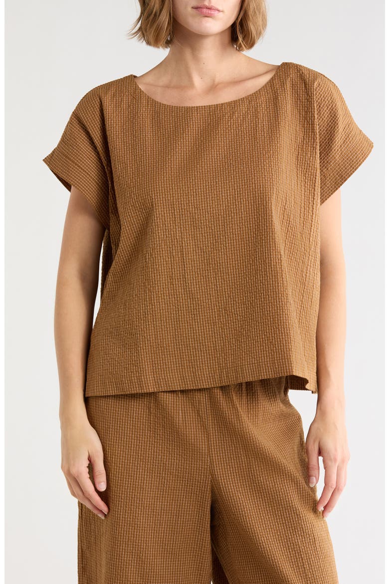 Ballet Neck Boxy Top, Main, color, BRONZE