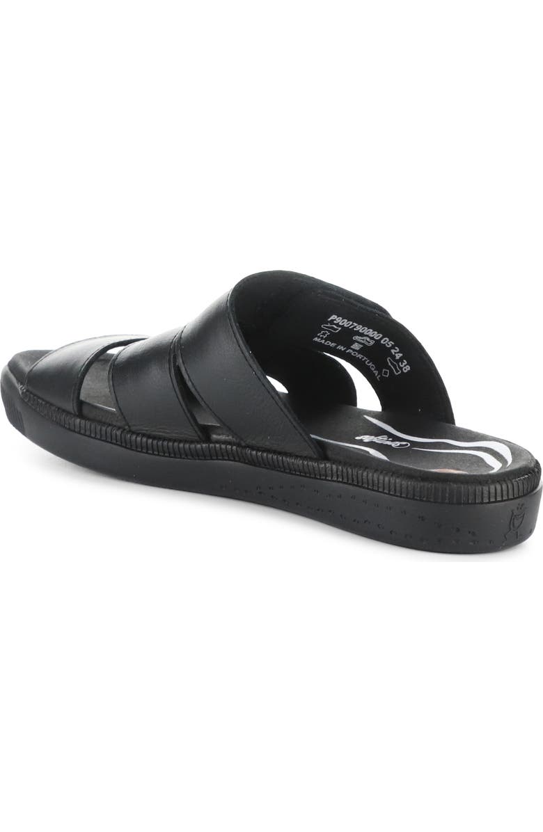 Softinos by Fly London Slide Sandal, Alternate, color, Black Smooth Leather