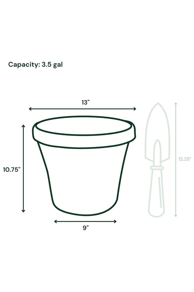 12 Inch Terra Pot Planter, Living Green, Alternate, color, Green