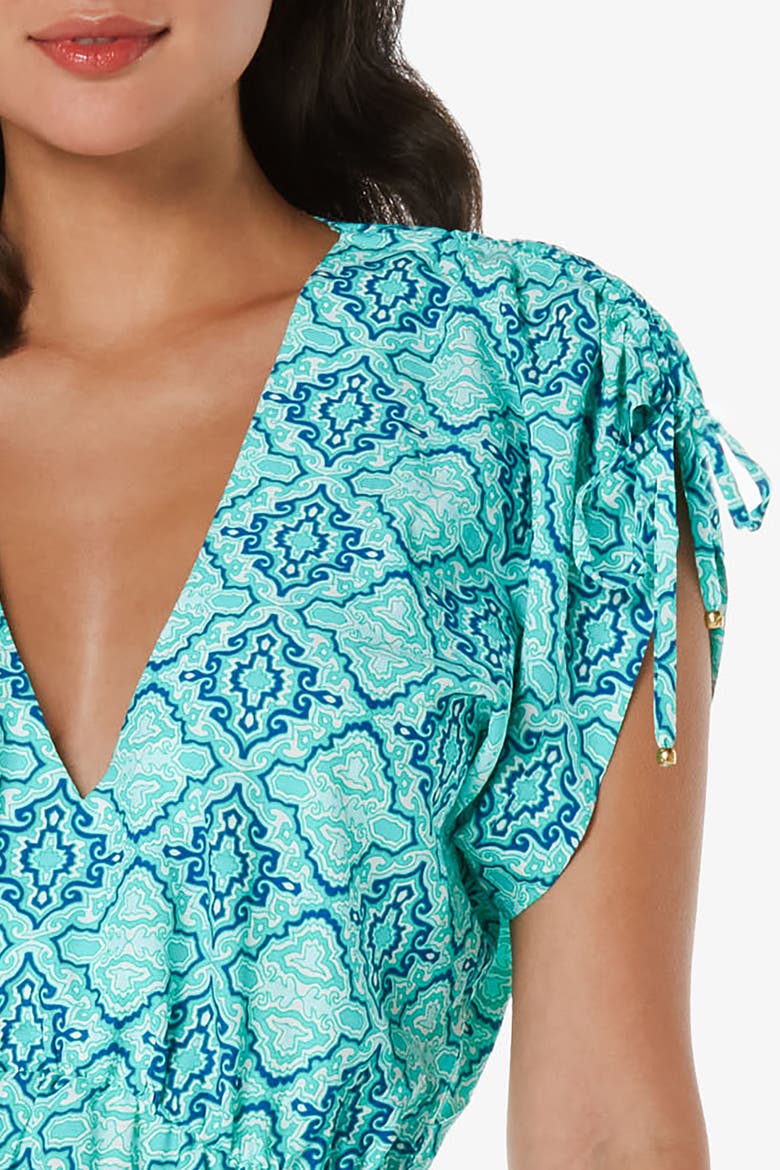 V-Neck Dress, Alternate, color, Marbella Tile