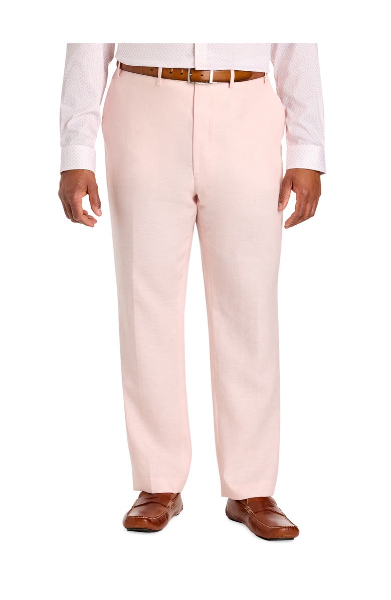 Tallia Big & Tall Linen Suit Pants V2, Main, color, Pink