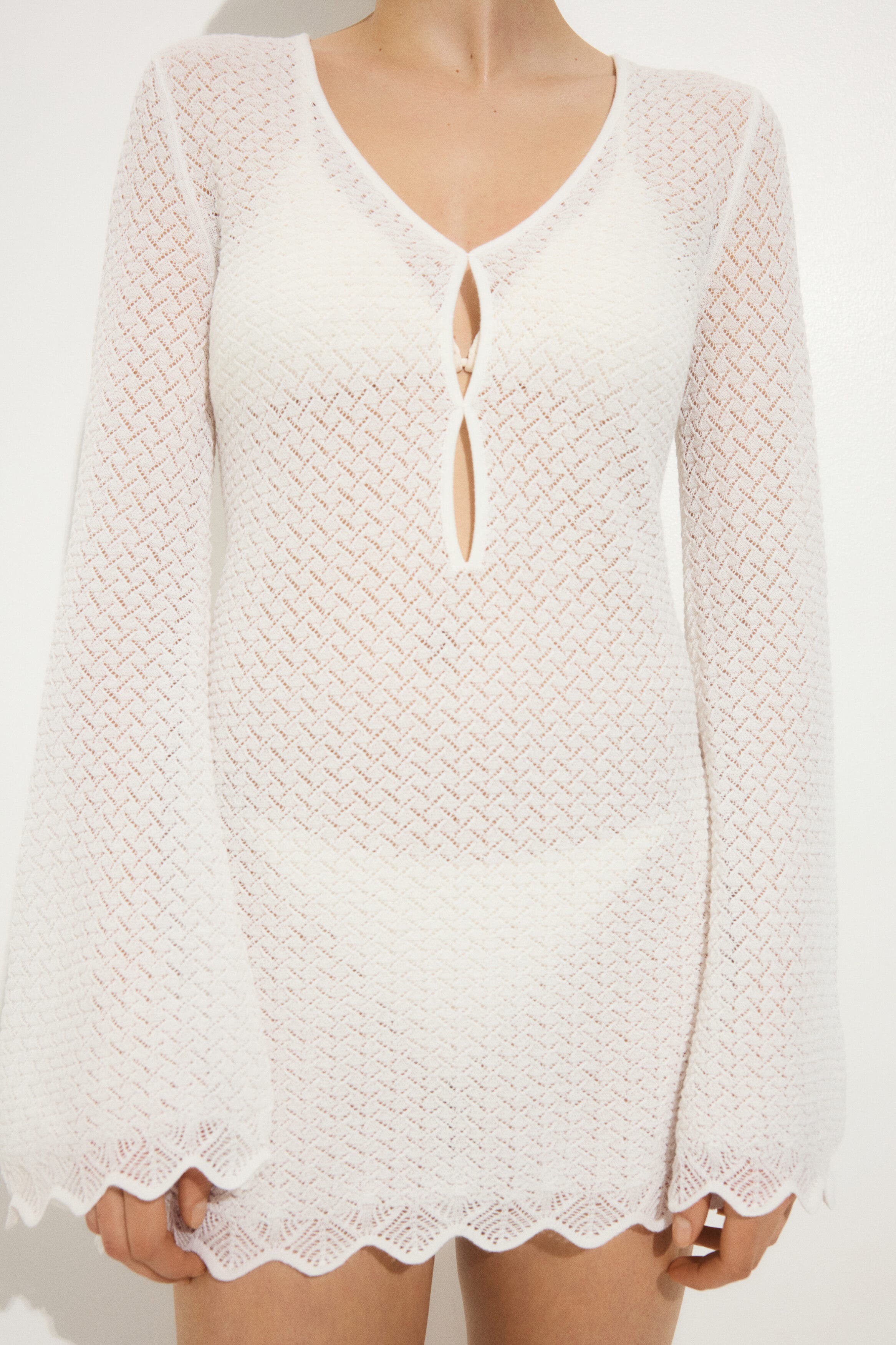 Pointelle-knit beach dress - image 4