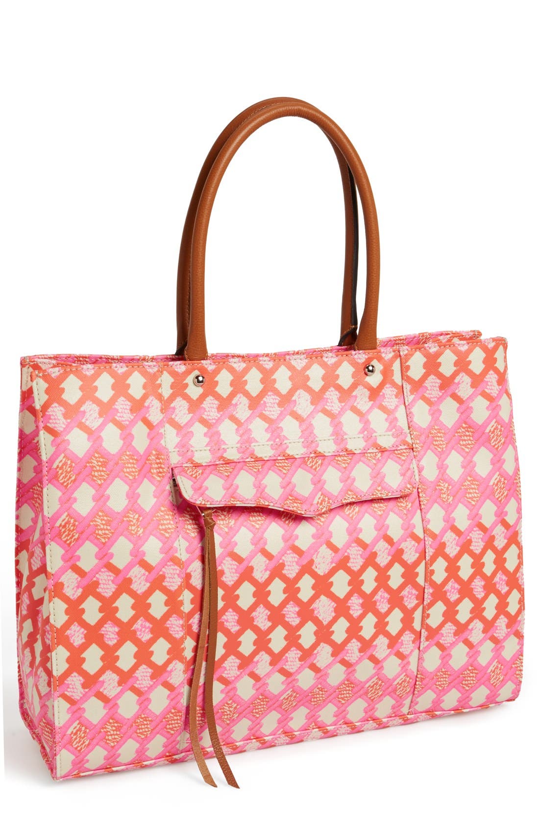 'MAB' Tote, Main, color, PINK/ ORANGE PRINT