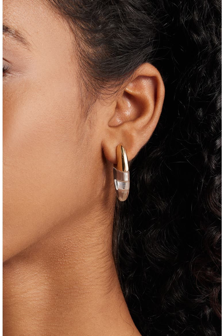 Mariner Link Drop Earrings, Alternate, color, CLEAR- GOLD