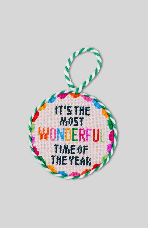 Needlepoint Ornament - Wonderful Time