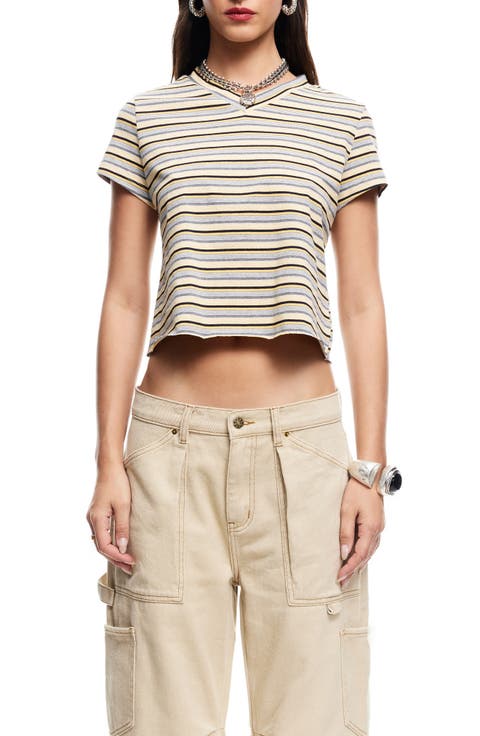 North Light Stripe Crop T-Shirt