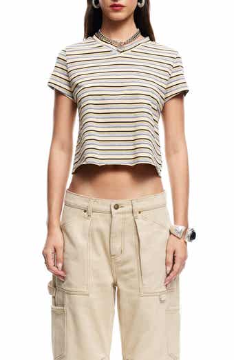 LIONESS North Light Stripe Crop T-Shirt