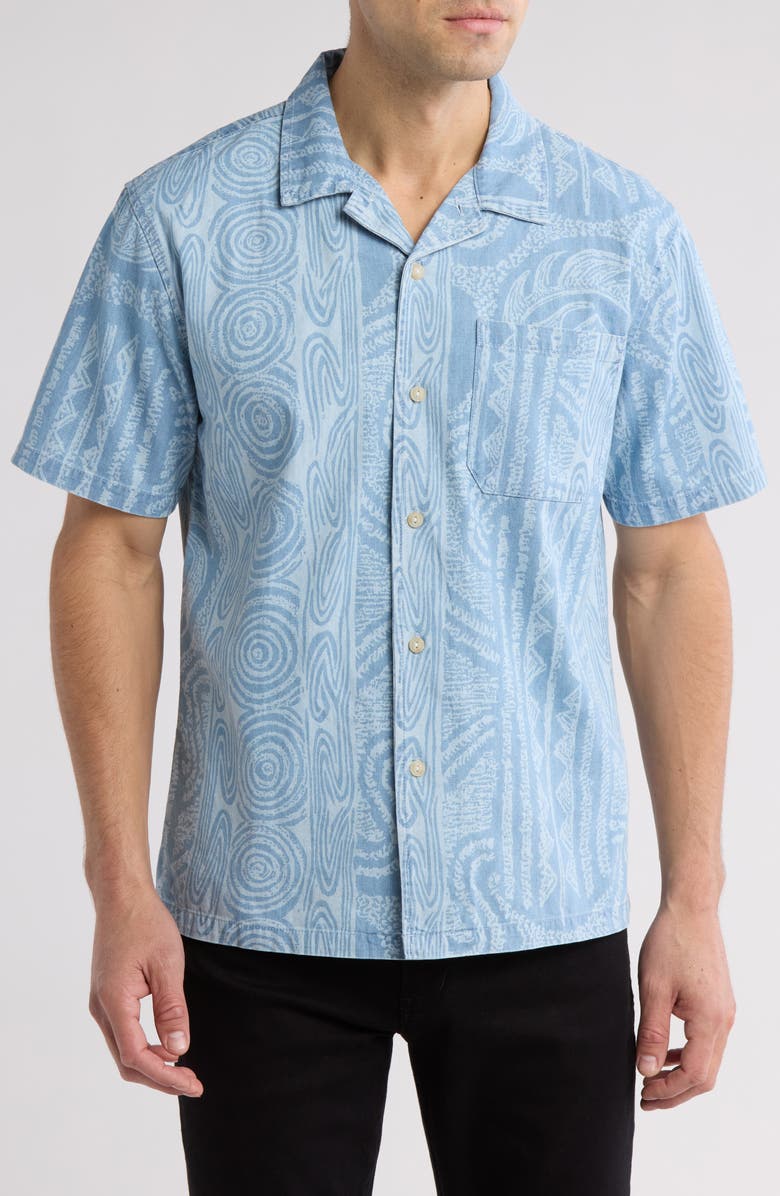 Quiksilver Denim Casual Short Sleeve Shirt, Main, color,