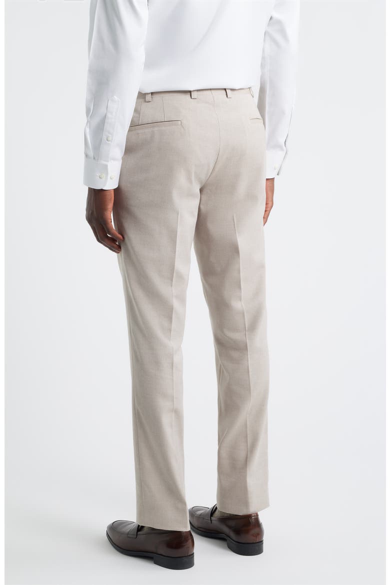 Piero Flat Front Stretch Cotton & Wool Dress Pants, Alternate, color, LIGHT TAN