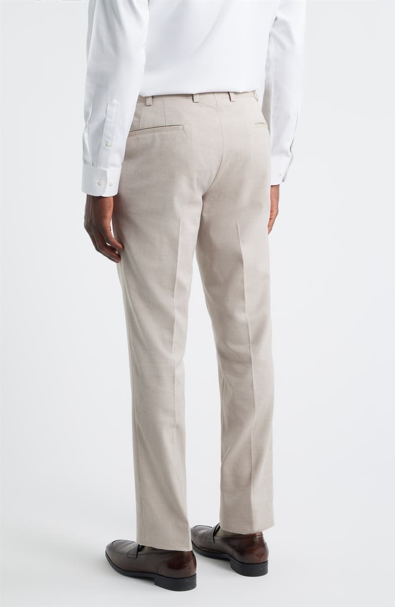 Jack Victor Piero Flat Front Stretch Cotton & Wool Pants, Alternate, color, Light Tan