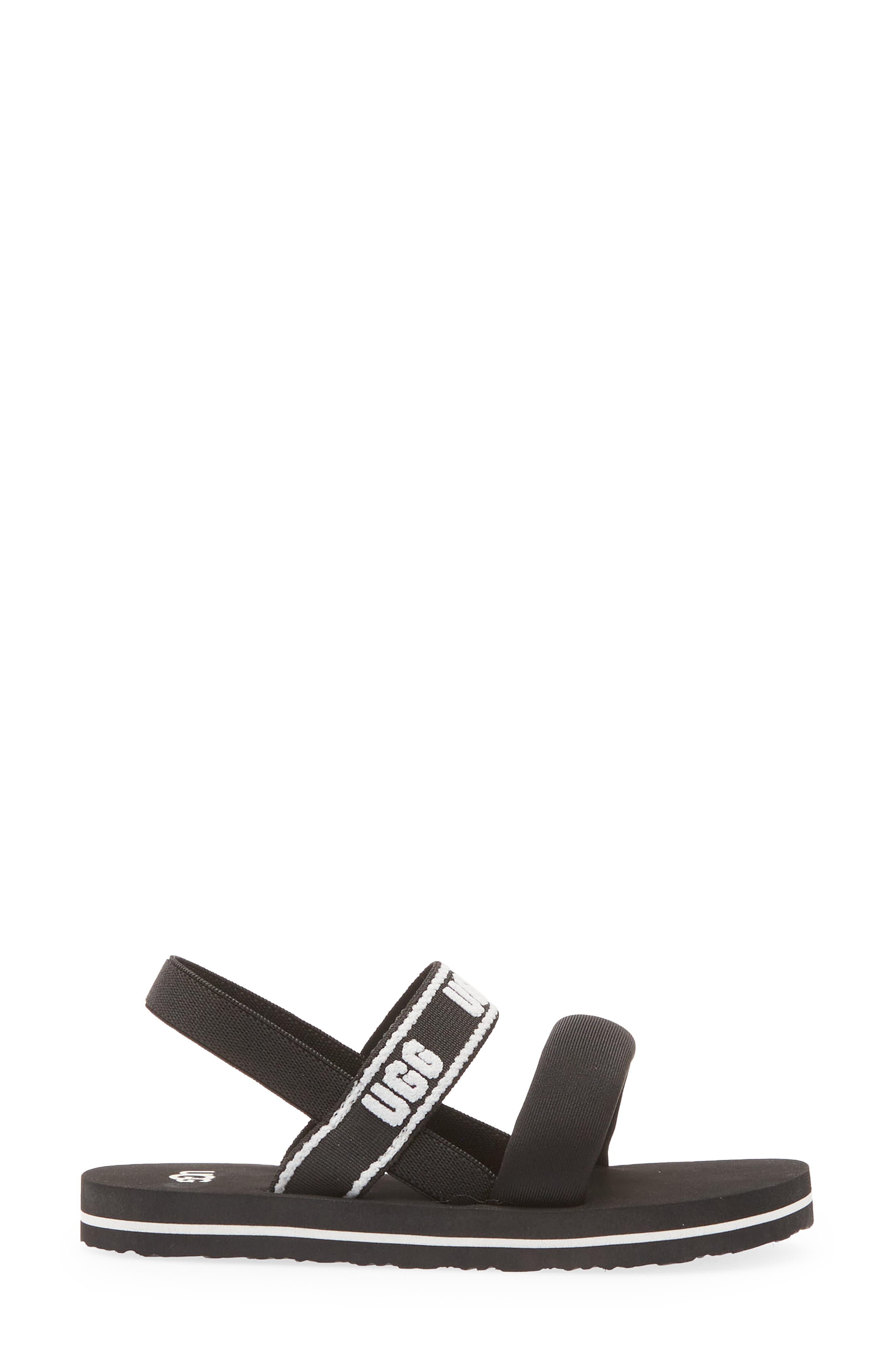 UGG<sup>®</sup> Kids' Zuma Logo Slingback Sandal, Alternate, color, Black