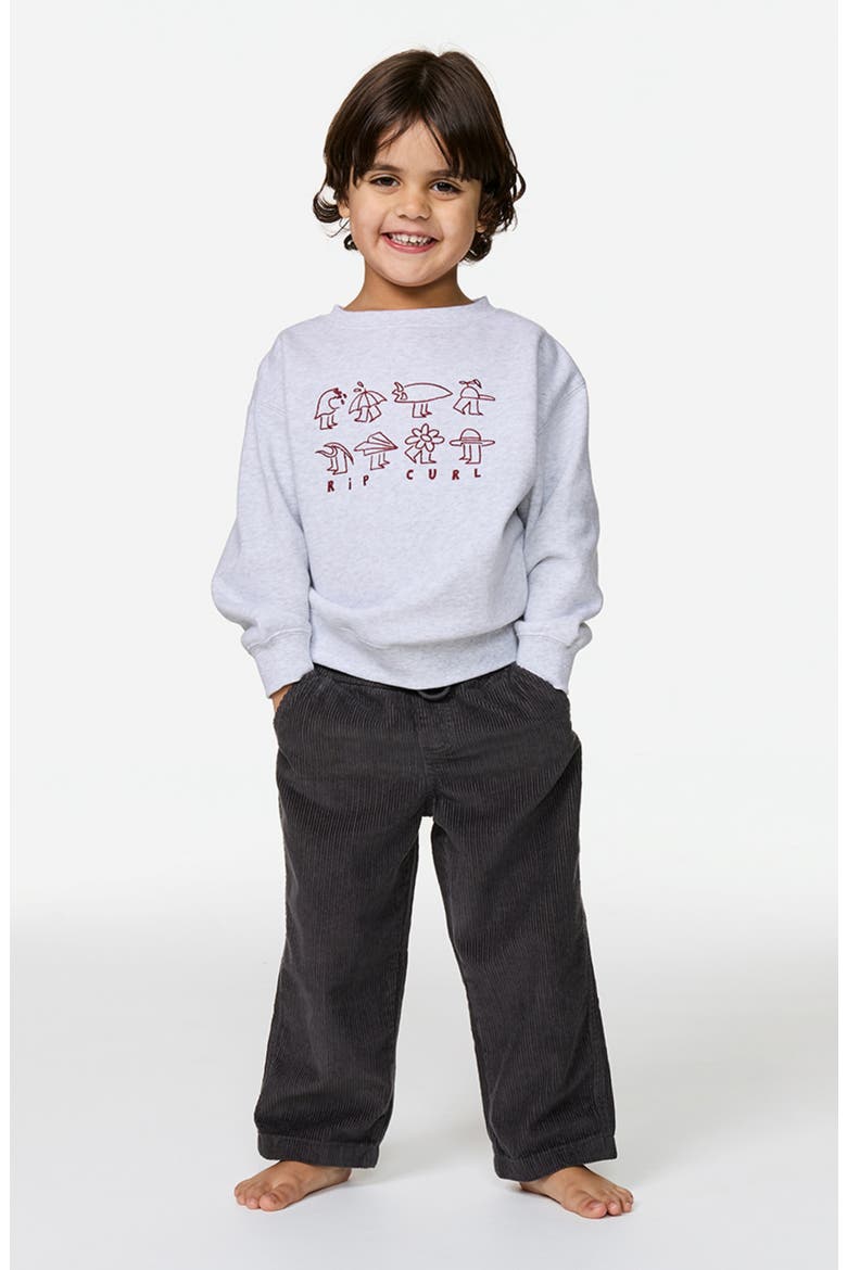 Kids' Surf Check Crewneck Sweatshirt, Alternate, color, LIGHT GREY HEATHER
