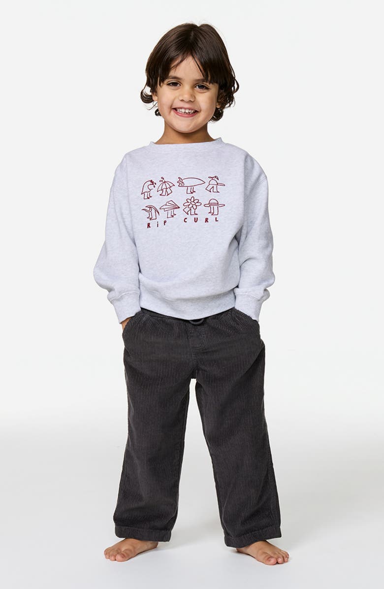 Rip Curl Kids' Surf Check Crewneck Sweatshirt, Alternate, color, Light Grey Heather