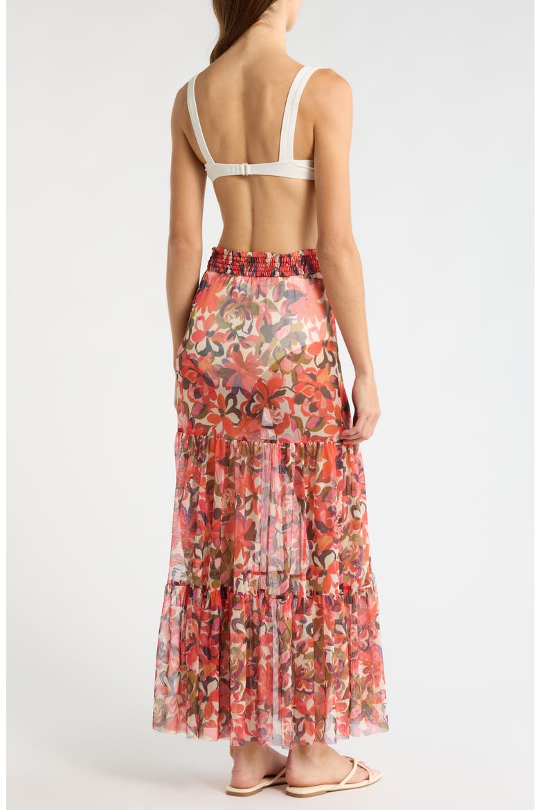 Sheer Cover-Up Maxi Skirt, Alternate, color, CORAL TROP