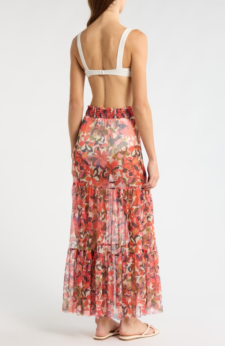 Hutch Sheer Cover-Up Maxi Skirt, Alternate, color, Coral Tropical