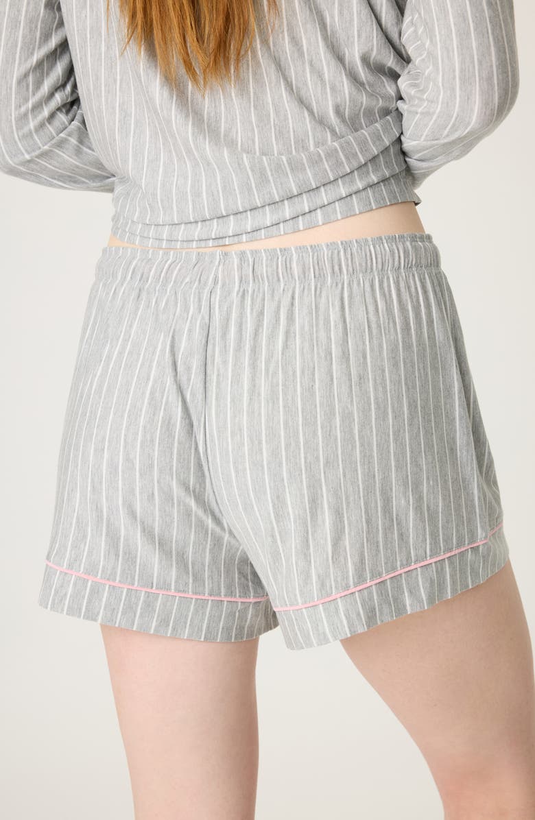 PJ Salvage Lazy Days Sleep Shorts, Alternate, color, Heather Grey