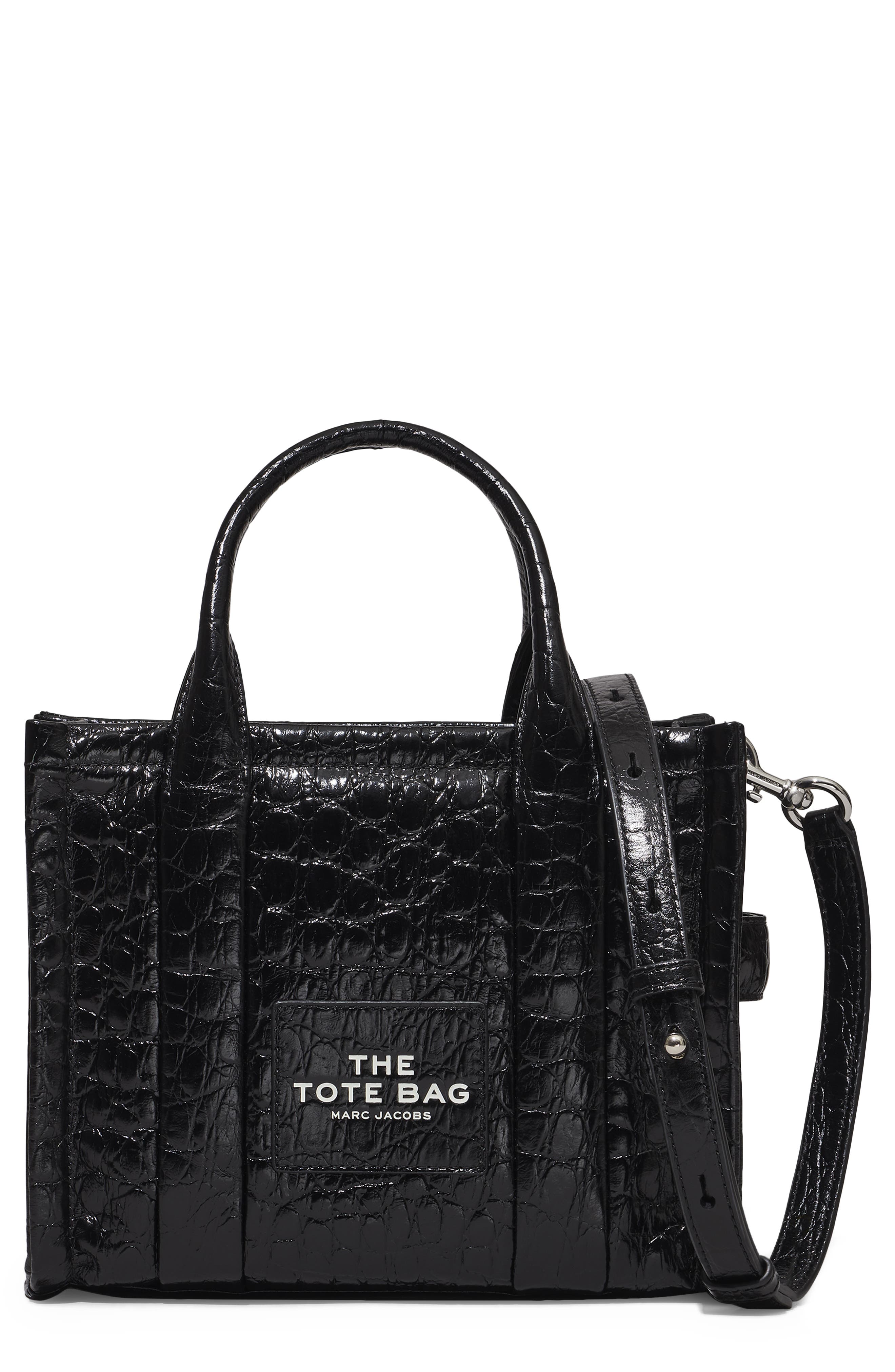 Marc Jacobs The Mini Croc Embossed Leather Tote, Main, color, 