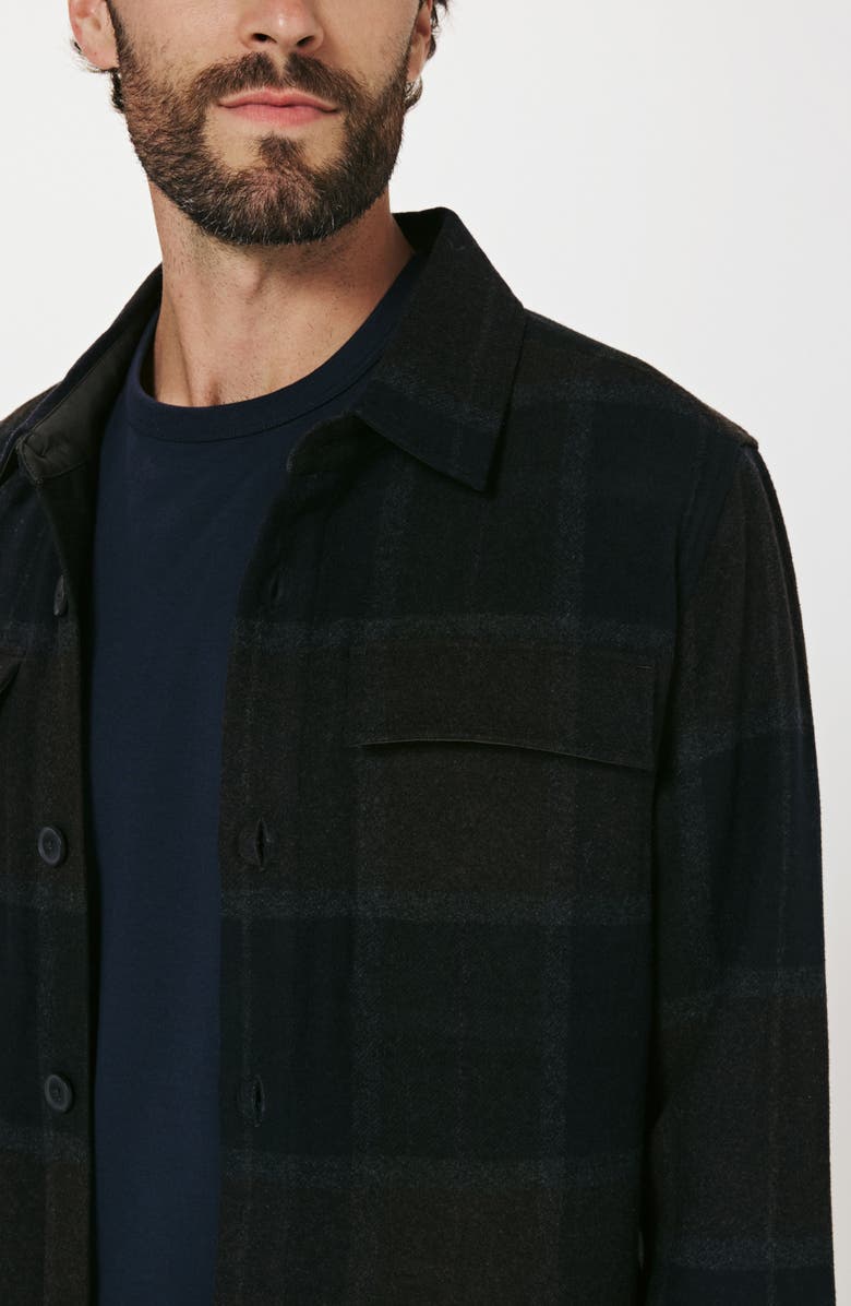 7 Diamonds Windowpane Check Wool Blend Button-Up Overshirt, Alternate, color, Indigo