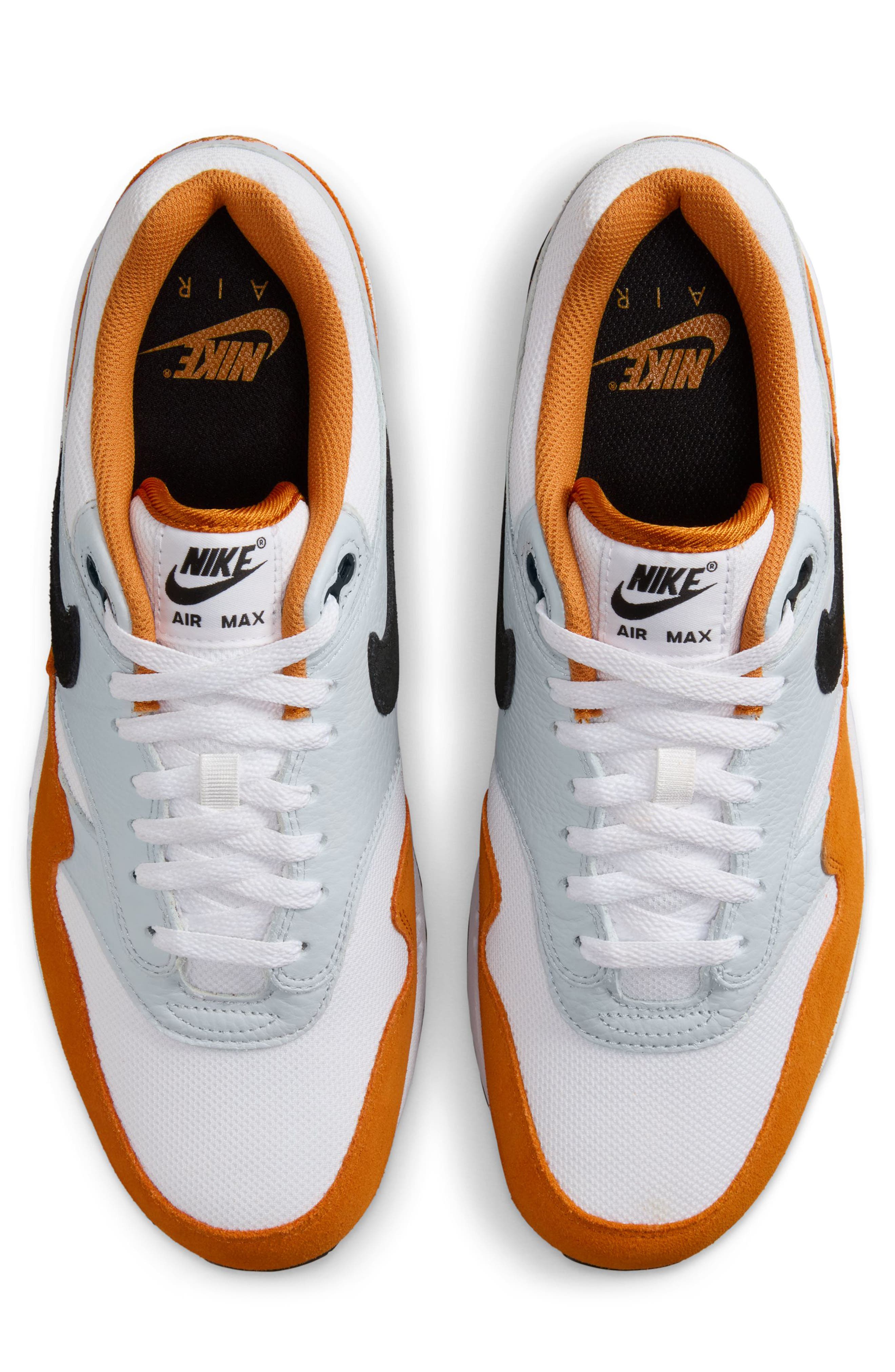 Air Max 1 Sneaker, Alternate, color, WHITE/ BLACK/ MONARCH