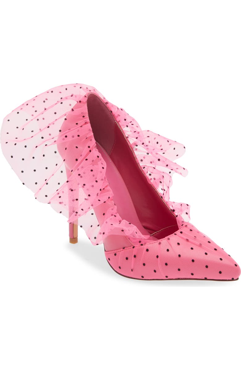AZALEA WANG Discreet Pink Polka Dot Tulle Pump, Main, color,