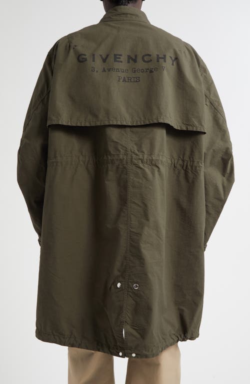 Givenchy Stamp Cotton-blend Raincoat In Green