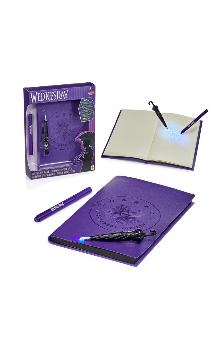 Wow Stuff! Wednesday Secret Reveal Journal Set, Purple Notebook, Kids 8+, Main, color, Purple